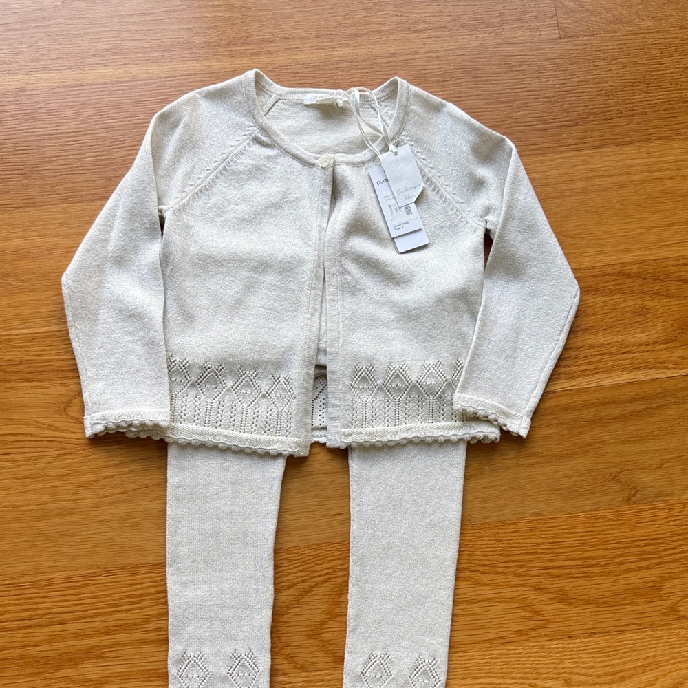 Purebaby Ivory Knit Kids Set